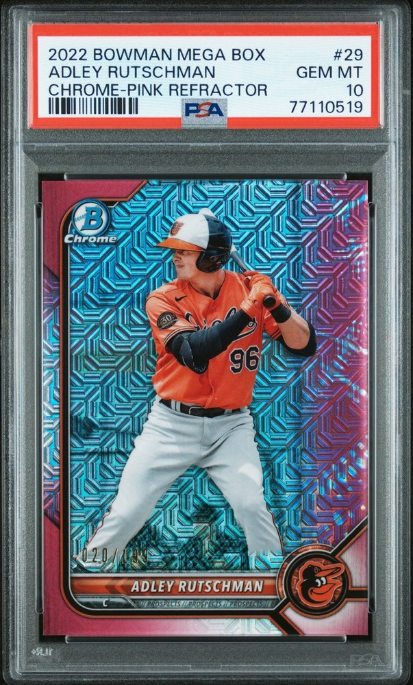 2022 Bowman Adley Rutschman Pink Mojo Refractor /199 PSA 10 Baltimore Orioles