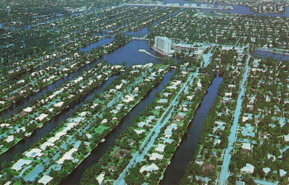 Aerial View - The Venice of America - Fort Lauderdale Florida FL - Postcard
