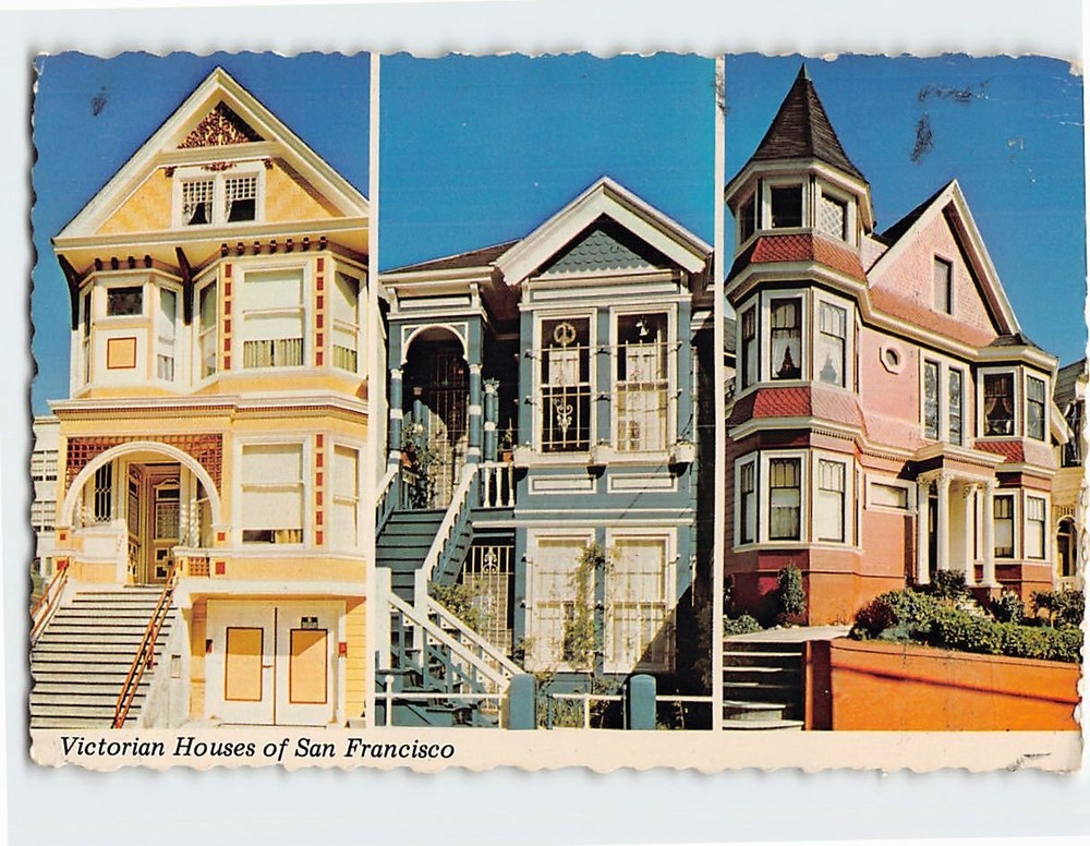 Postcard Victorian Houses of San Francisco California USA