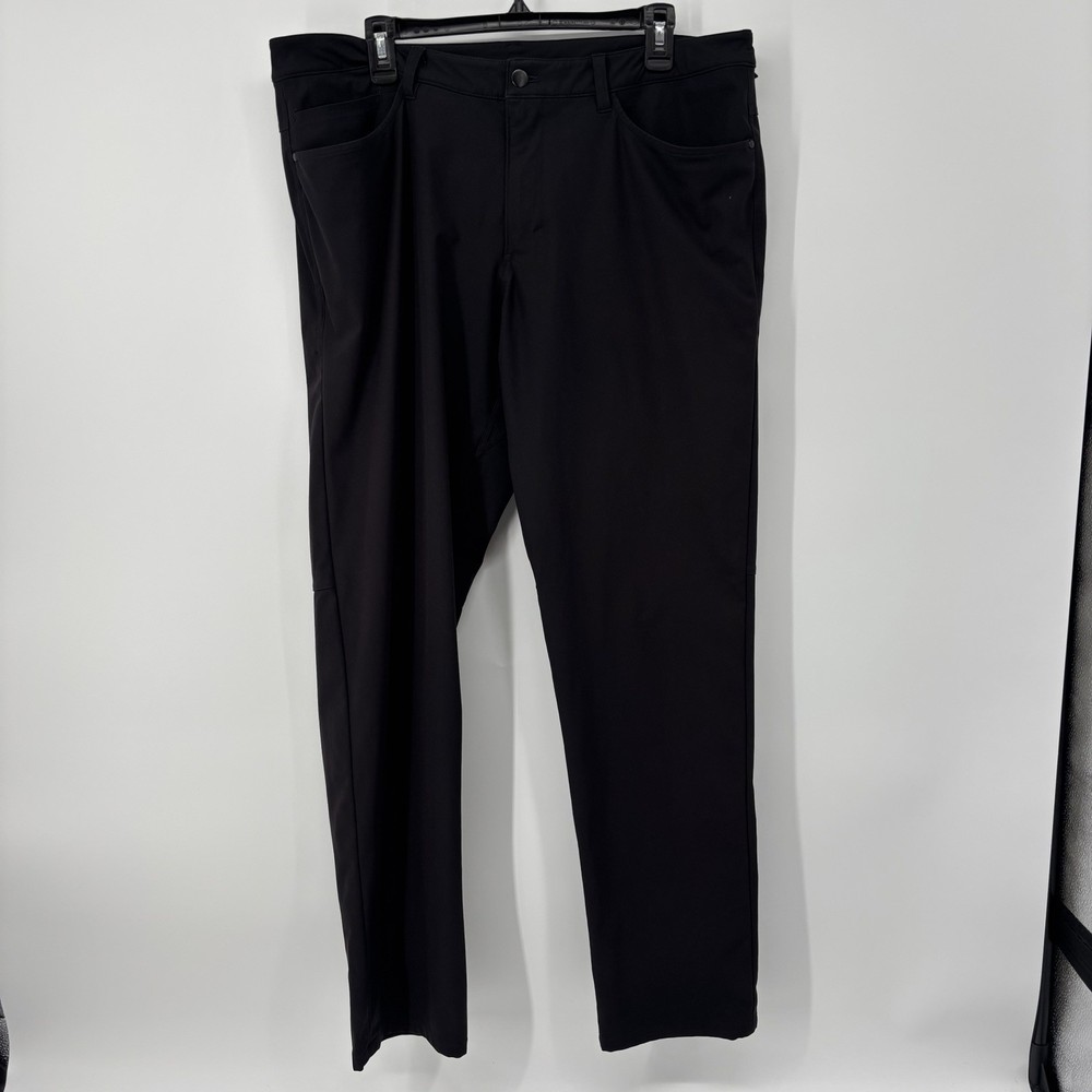 Lululemon Commission ABC Black Athletic Chino Golf Pants Mens Size 36x32 *FLAWED