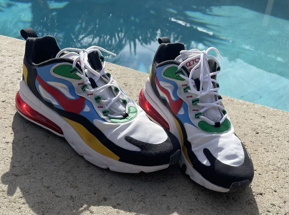 Nike Air Max 270 React Bauhaus Colorblock Low Top Breathable Multicolor Sneakers