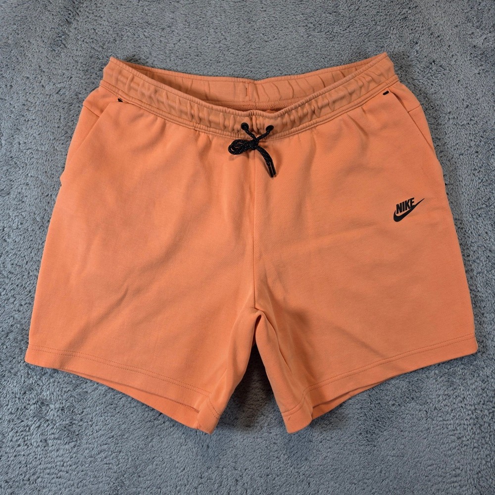 Nike Sportswear Tech Fleece Shorts Mens XL Orange Athleisure Gym Training 7