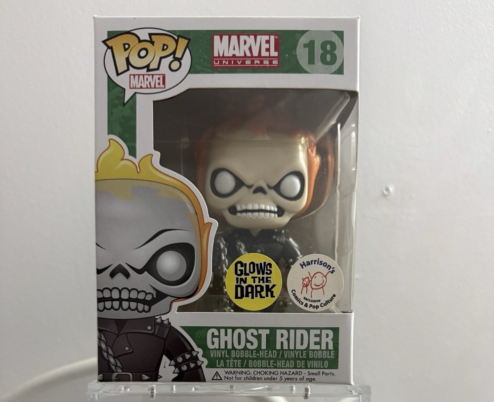 Funko Pop! Vinyl: Marvel - Glow In The Dark Ghost Rider #18 With Hardstack
