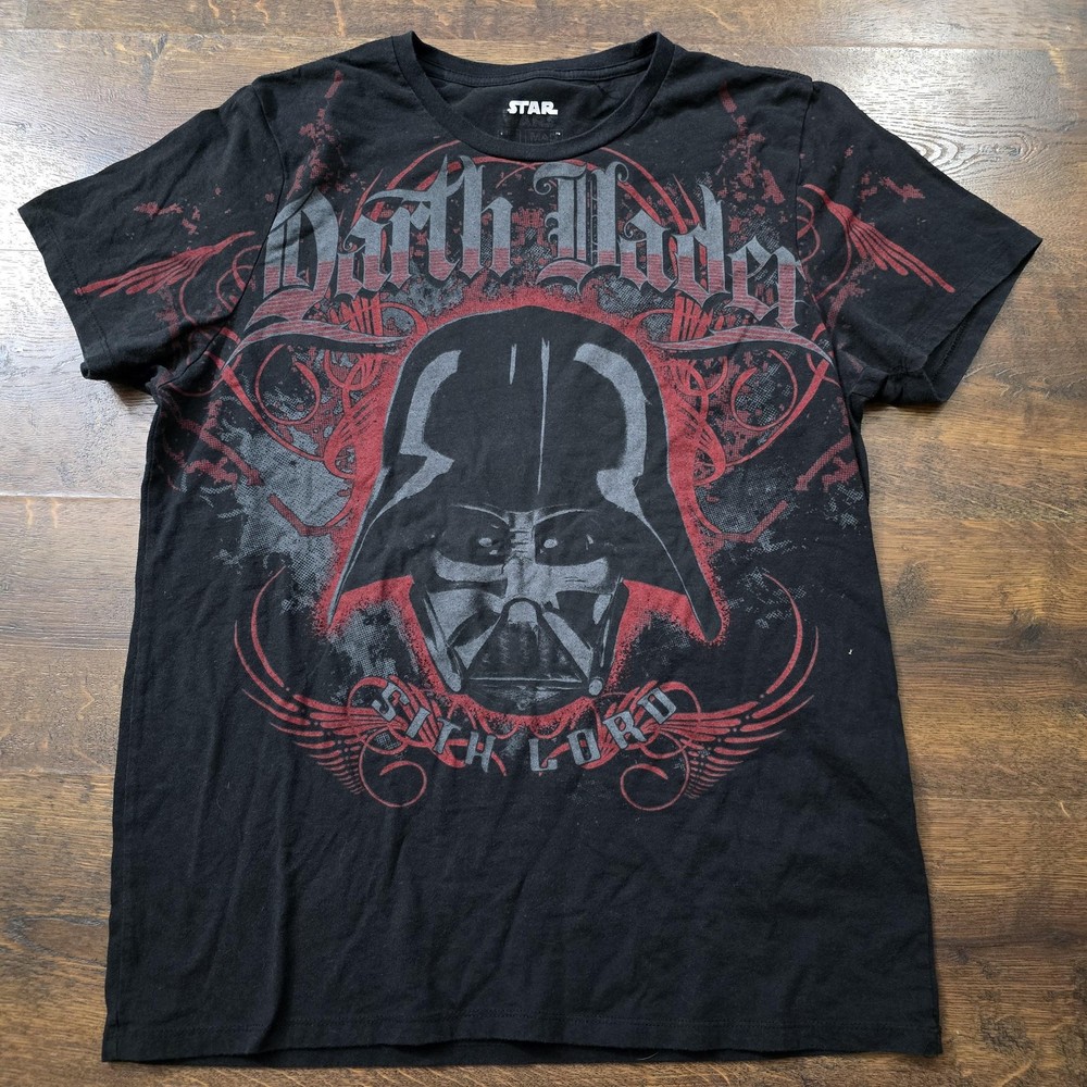 Y2K Like Star Wars Darth Vader Shirt Mens M Black Sith Lord Graphic T-Shirt