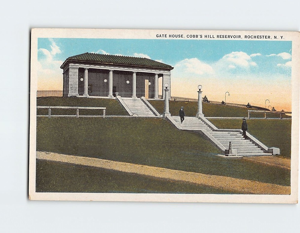 Postcard Gate House Cobb's Hill Reservoir Rochester New York USA