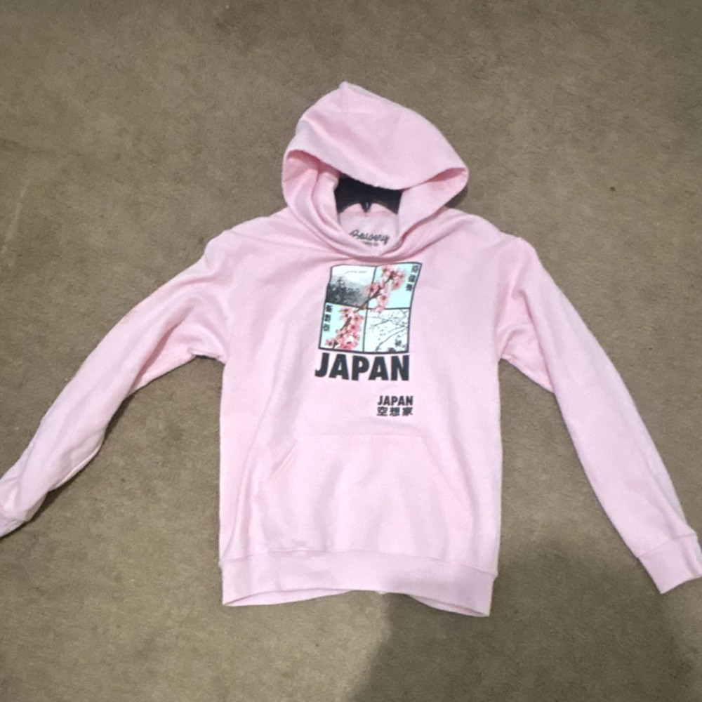 Bowery Supply Co. Pink Cherry Blossom Japan Fleece Pullover Hoodie Women’s S