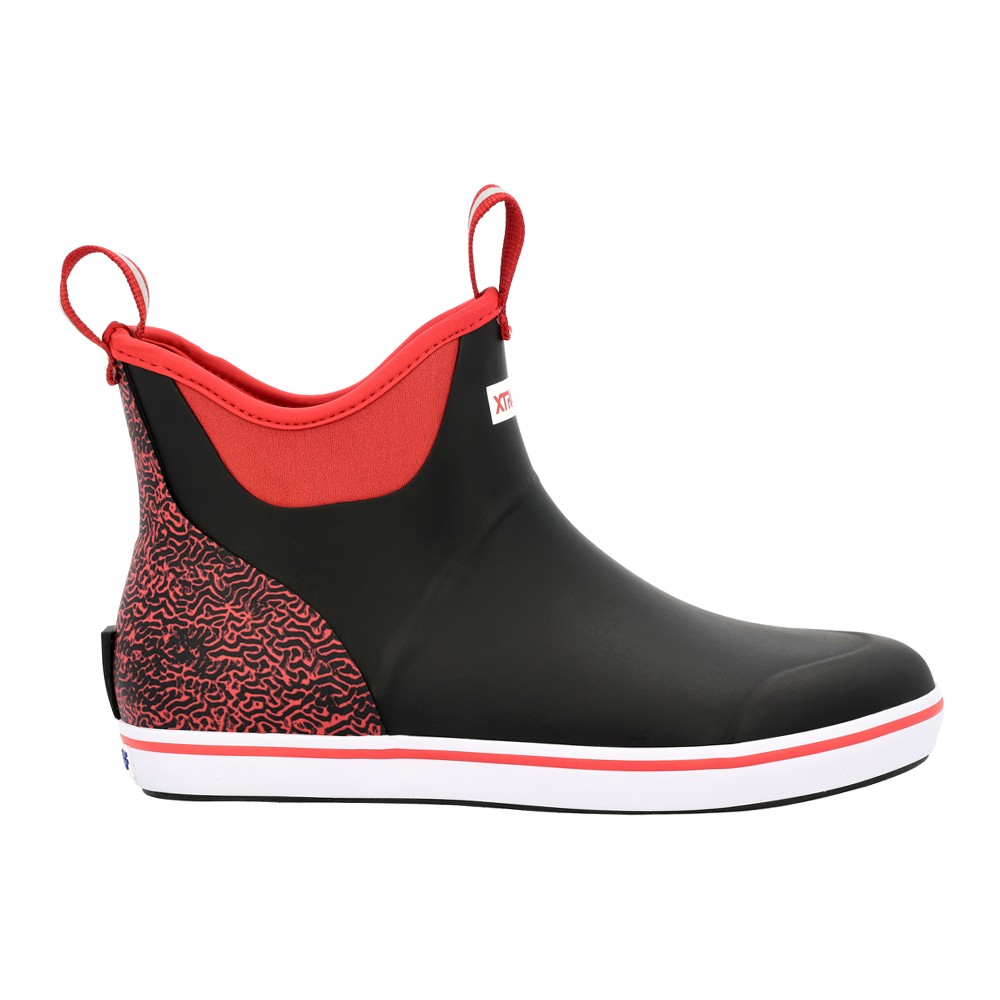Xtratuf Mens Black Tailgate Ankle Deck Round Toe Pull On Rain Boots XMAB