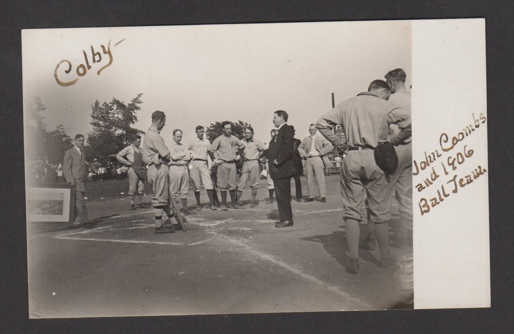 1906 RPPC Colby College Baseball Team Waterville Maine Real Photo Postcard