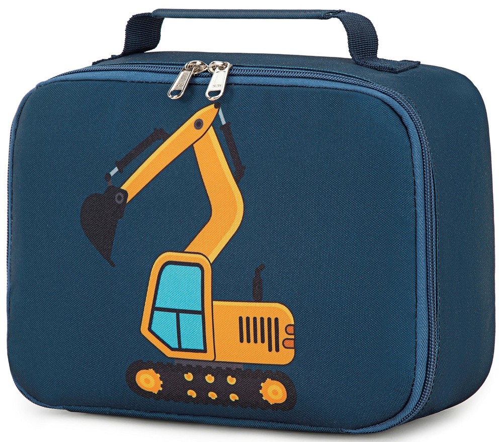 Insulated Kids Lunch Box with Truck Print for Boys School Meals
