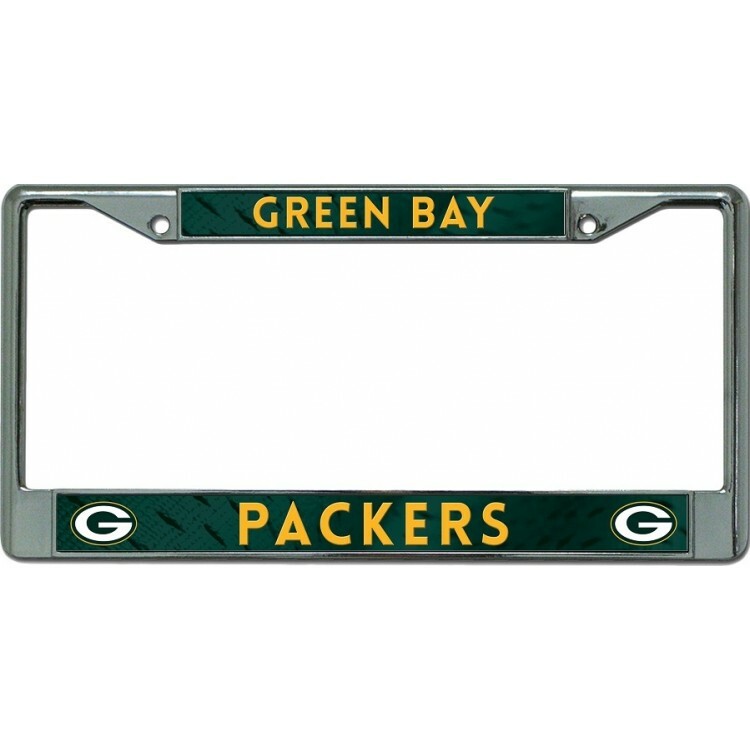 green bay packers nfl football team logo chrome license plate frame made in usa