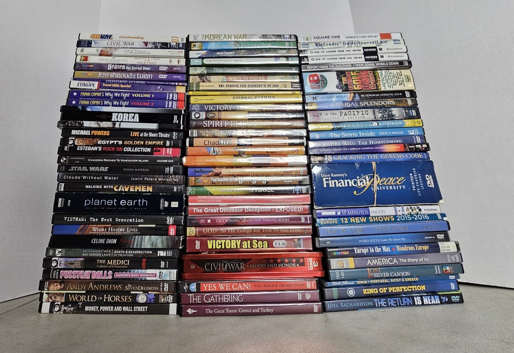Wholesale Lot 50+ Dvd Documentary Docs Educational War Food Music Art Nature
