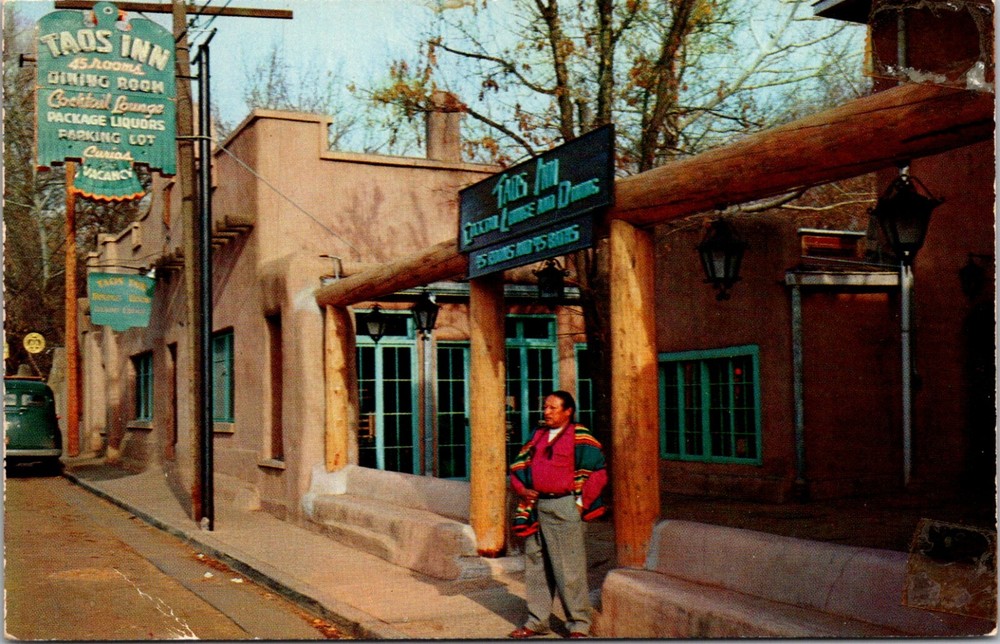 Taos New Mexico Taos Inn Restaurant & Cocktail Lounge Vintage Postcard     23612