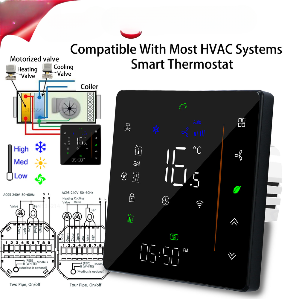 Digital Display Temperature Controller 3Speed Heating Cooling for AirConditionin
