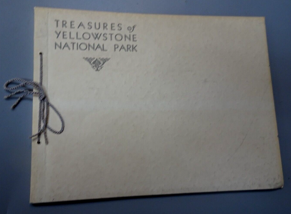 Vintage 1950s Era Treasures of Yellowstone National Park Souvenir Photo Album