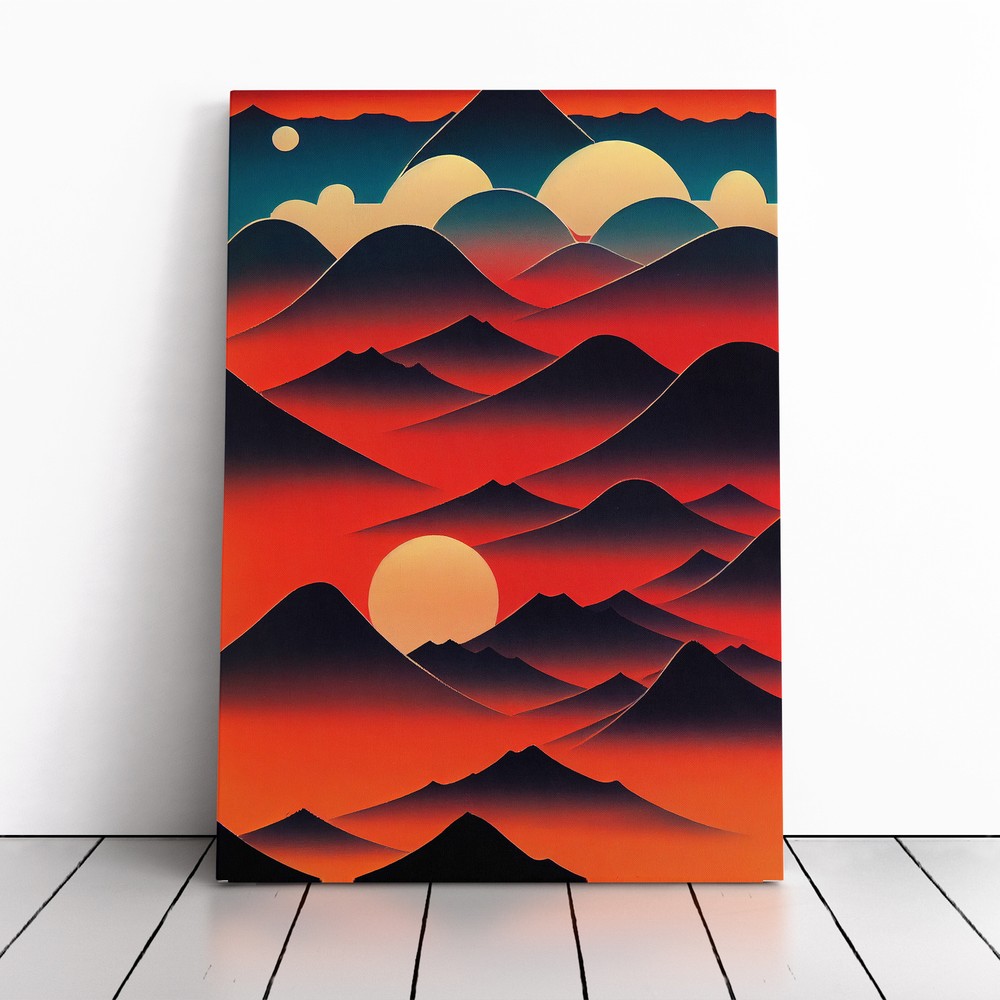 The Abstract Mountain Landscape No.2 Canvas Wall Art Print Framed Picture Lounge