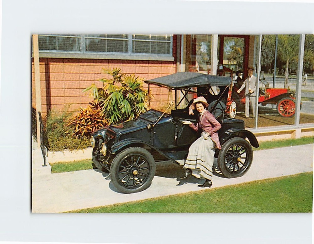Postcard 1914 Baker Electric Roadster Carriage Cavalcade At Florida