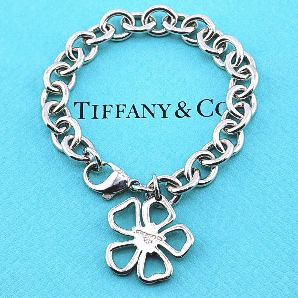 Tiffany Open Flower Donut Chain Bracelet Rare Excellent Condition