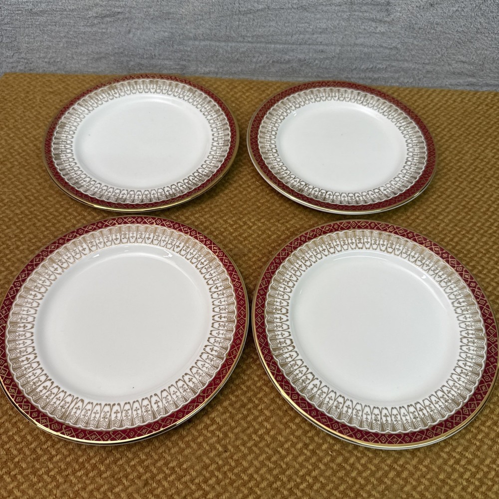 4x Royal Grafton Majestic Side Plates Red Bone Fine China 6”