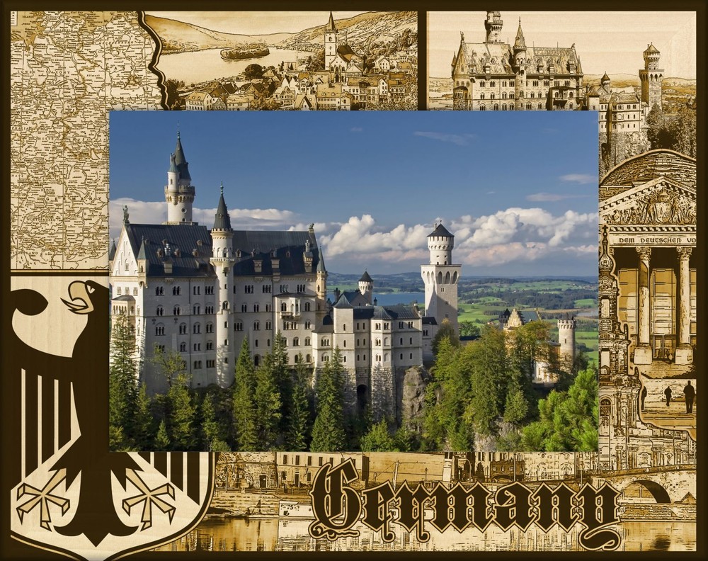 Germany Laser Engraved Wood Picture Frame Landscape (4 x 6)