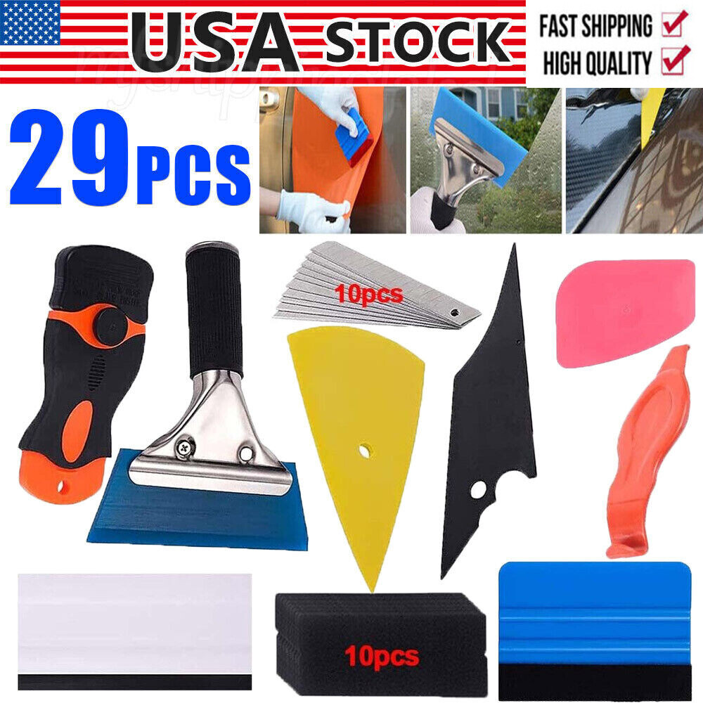 Window Tint Tools Kit Car Film Tinting Scraper Squeegee Vinyl Wrap Install US