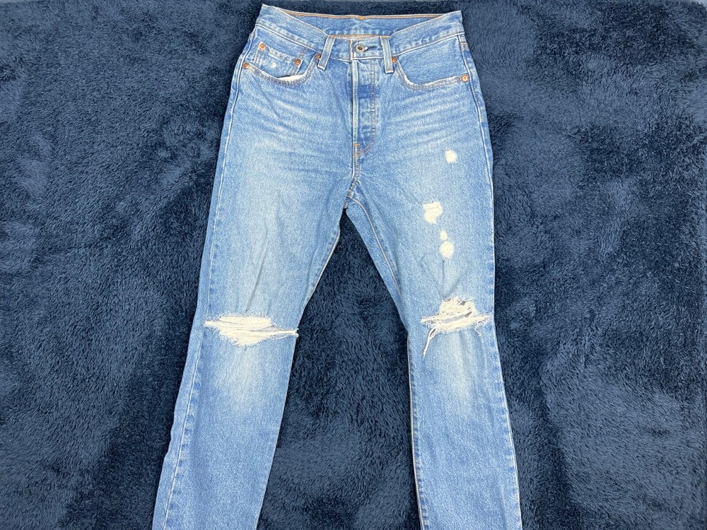 Levis 501 Womens Jeans 26x30 (28x29) Blue Button Fly Straight Leg