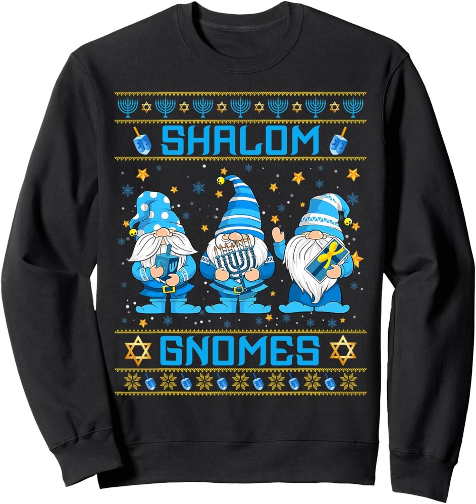 Shalom Gnomes Funny Ugly Hanukkah Sweater Chanukah Women Sweatshirt