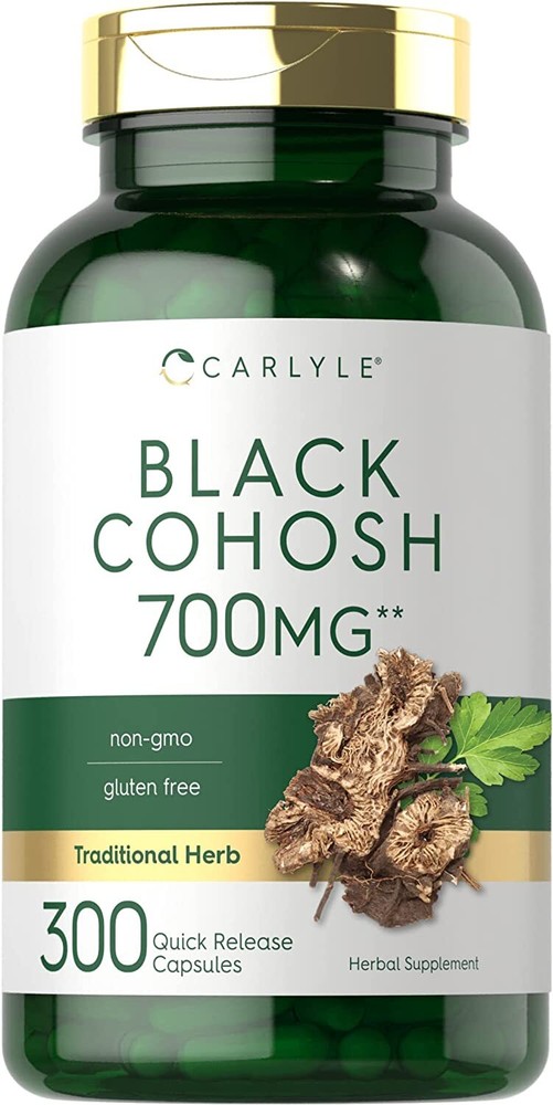 Black Cohosh 700mg | 300 Capsules | Root Supplement | Non-GMO | by Carlyle