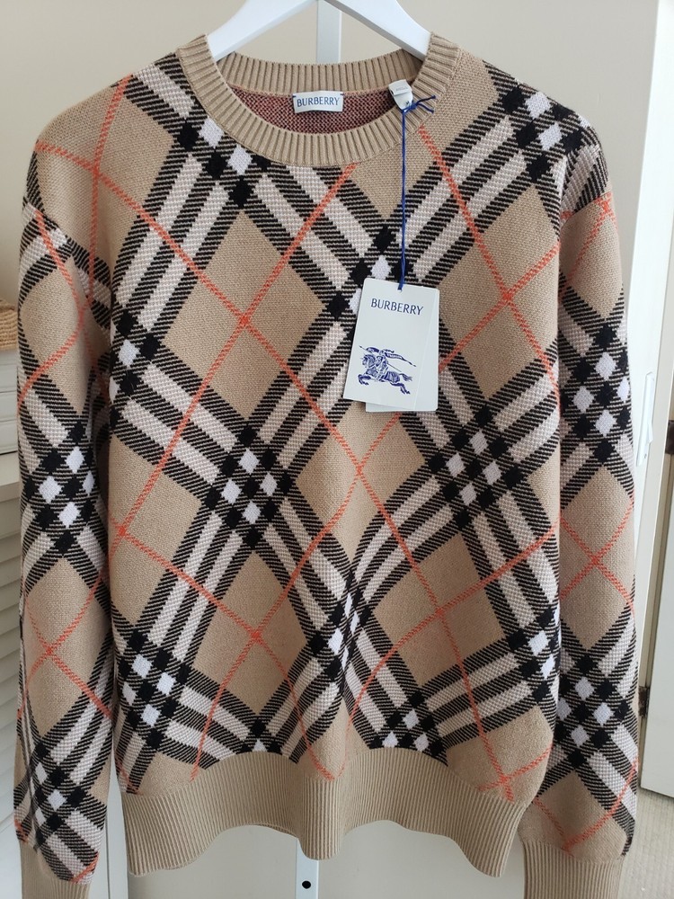 Burberry Check Wool Blend Sweater (M Size)