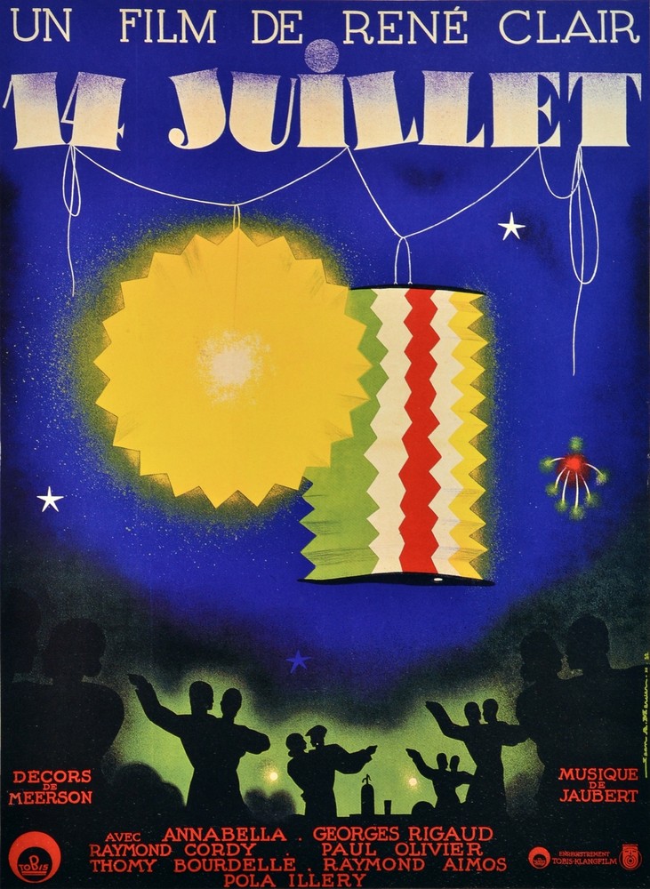 Rene Clair Juillet 14. French Movie Decor Poster. Home Graphic Art Design. 3891