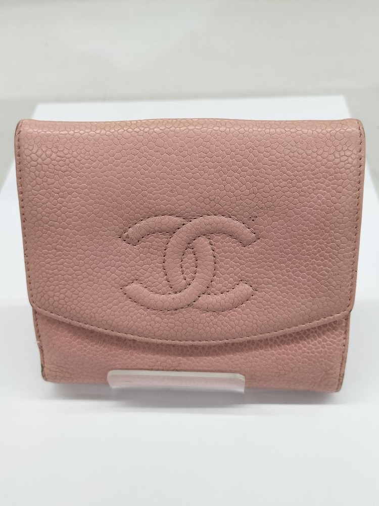 Chanel W-Hook Bi-Fold Wallet in Black Caviar Leather