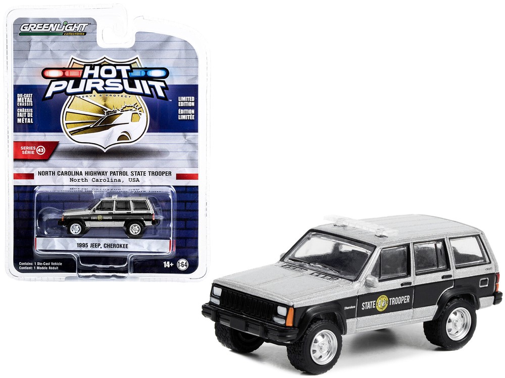 Greenlight 43010D 1995 Jeep Cherokee North Carolina Highway Patrol 1/64 Scale