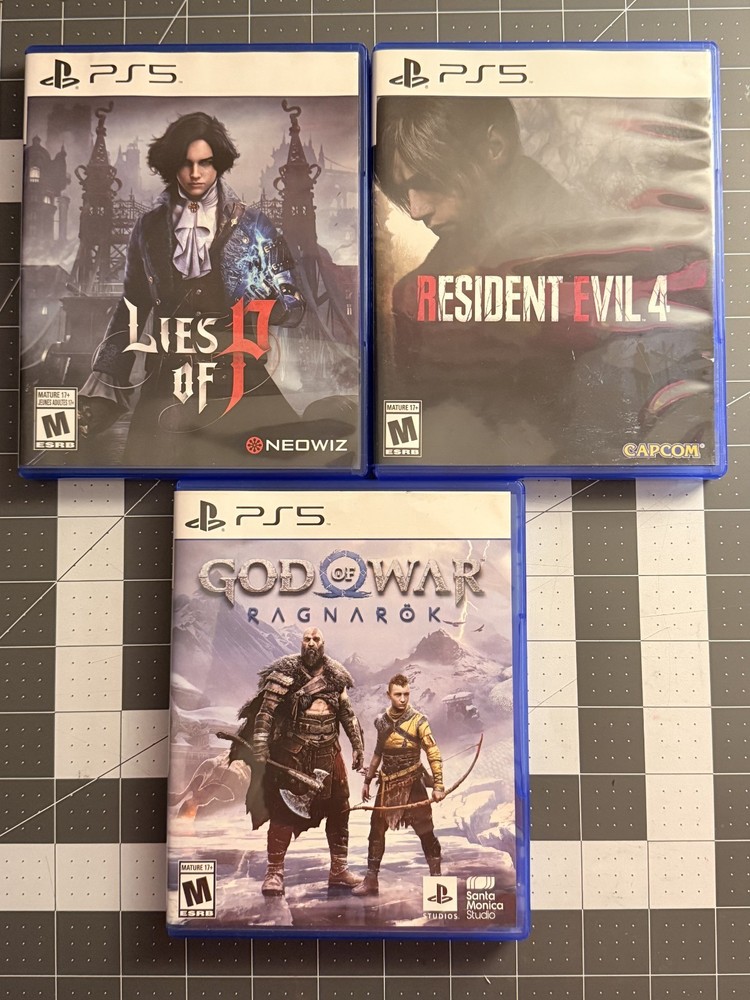 ps5 games bundle (Resident Evil 4 remake, Lies of p, God of war)