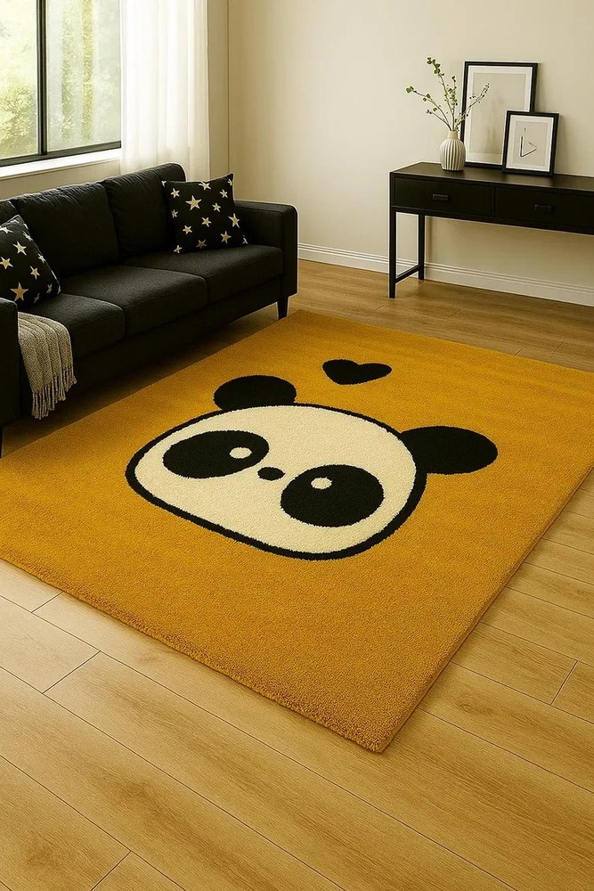 Hand Tufted Panda Rug | Cute Kids Room | Cartoon Animal Nursery Rug | Carpets