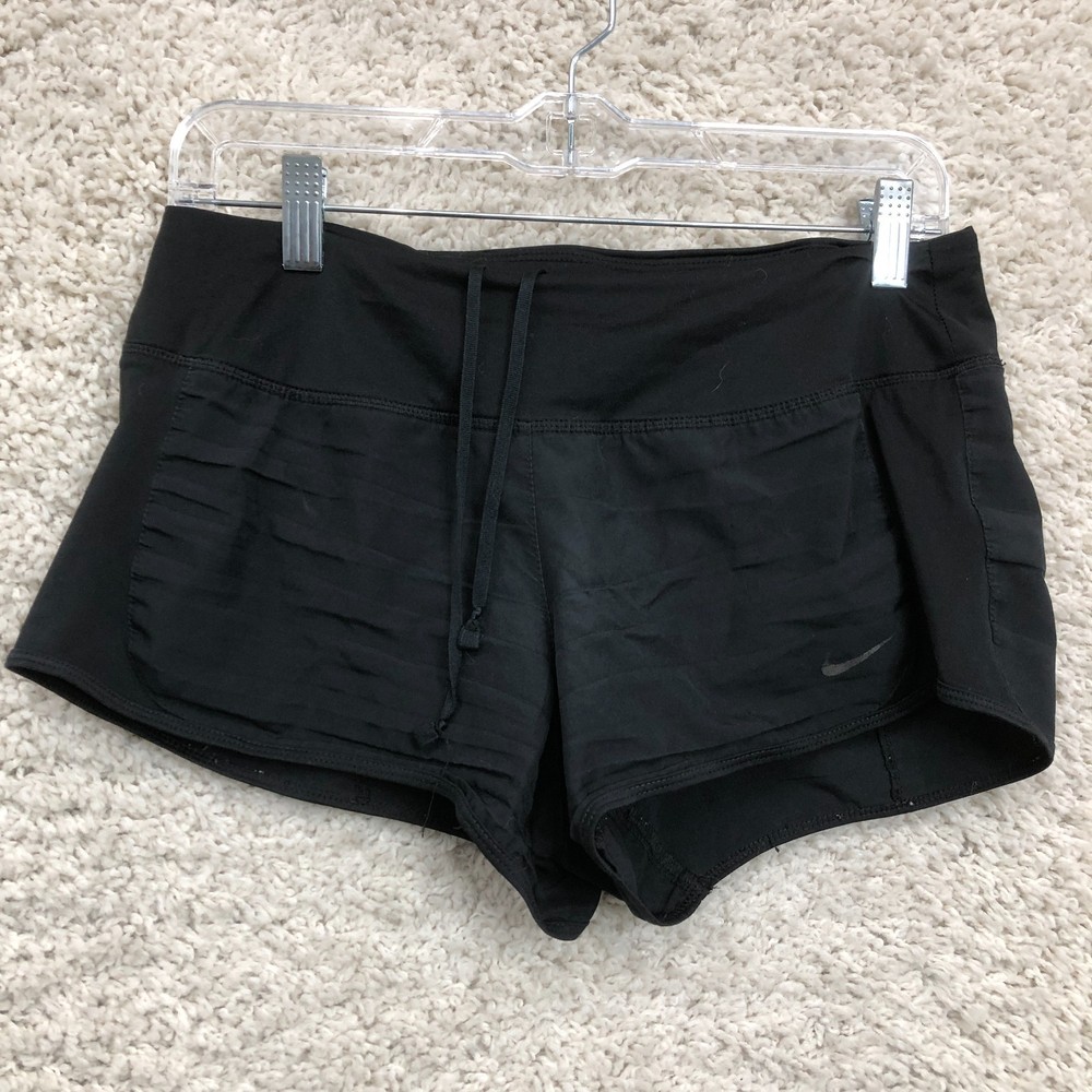 Nike Shorts Small Adult Black Dri Fit Swoosh Low Rise Athletic Stretch Womens S