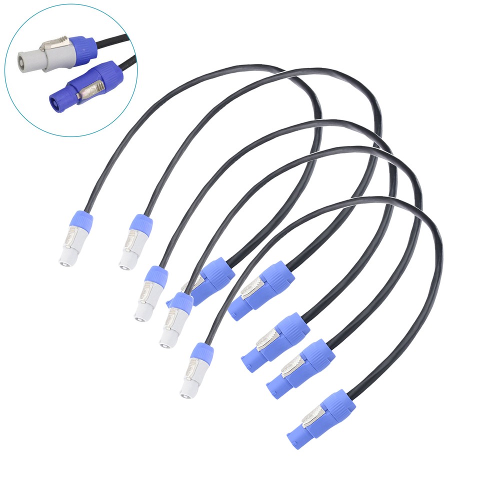 20A 5-Pack 5ft Powercon Extension Cable Male to Female for Stage Lighting