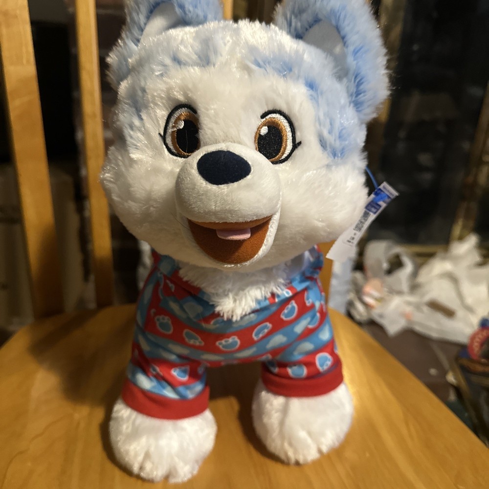 Build A Bear Luulla M. Mission Dog Blue White Husky 12