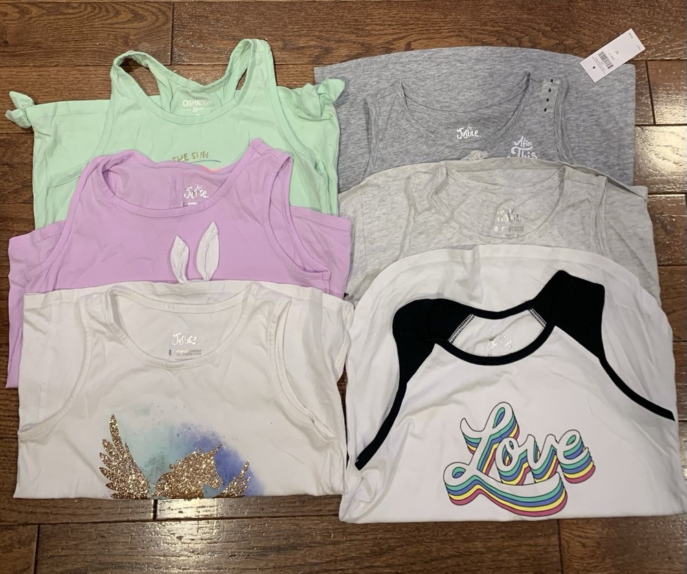 Lot Of 6 Justice/ Children’s Place Girls Tank tops Size 8