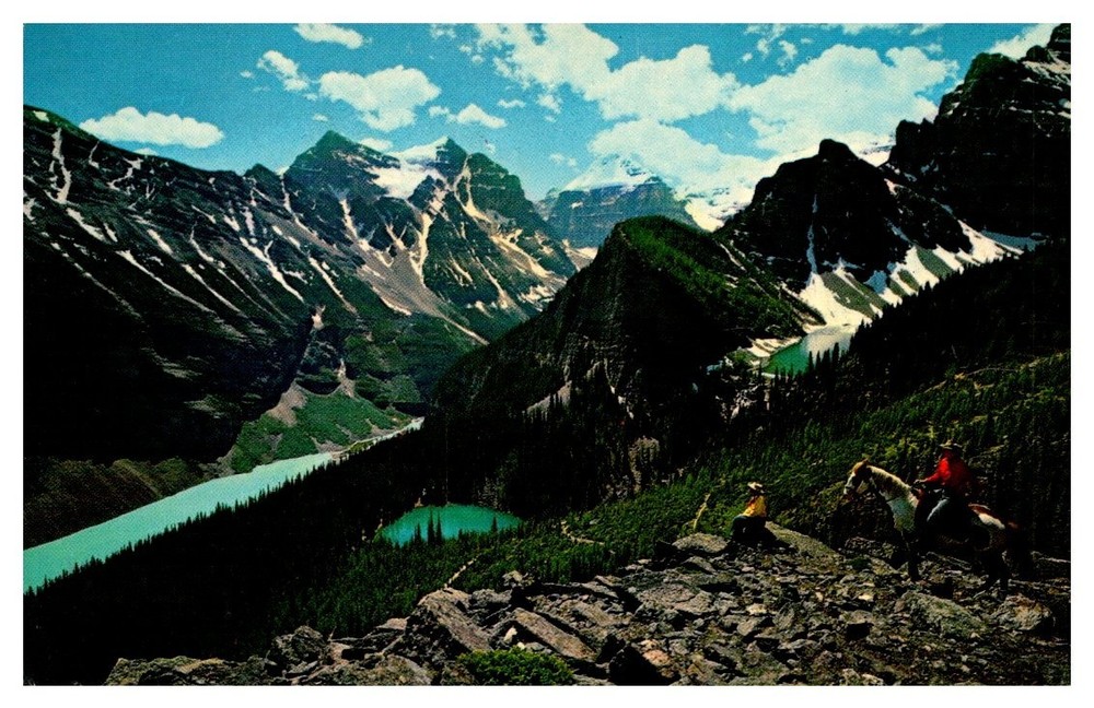 Lake Louise Mirror Lake & Lake Agnes In The Canadian Rockies Vintage Postcard