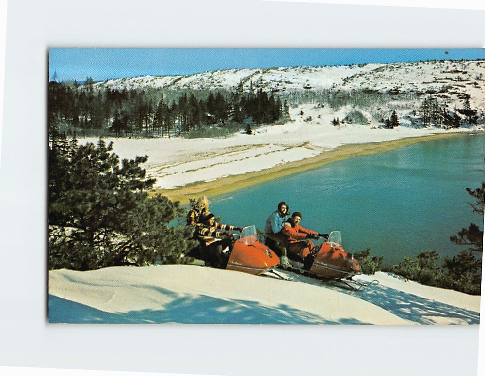 Postcard Snowmobiling In Acadia National Park Bar Harbor Maine USA-image
