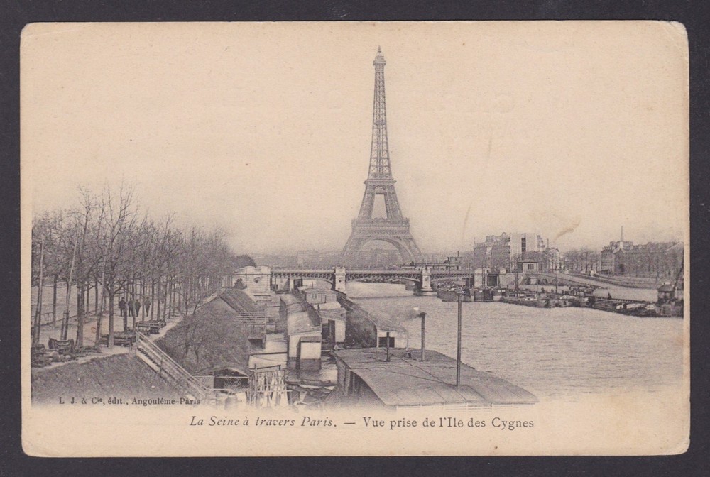 FRANCE, Postcard RPPC, Paris, View from the Isle of Swans