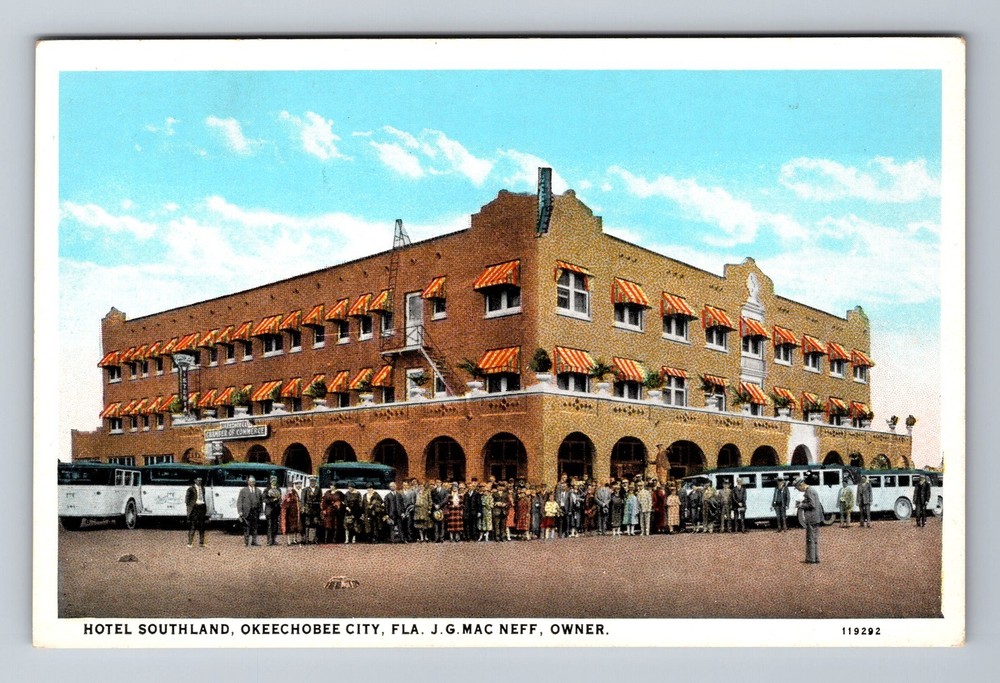 Okeechobee City FL-Florida, New Hotel Southland Advertising, Vintage Postcard