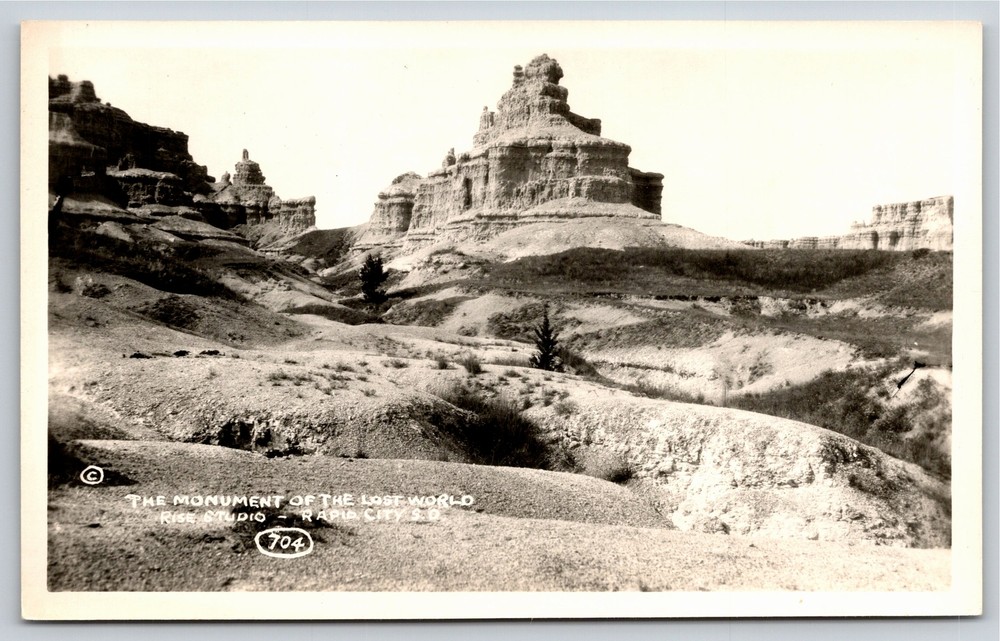 RPPC~Monument of Lost World Rapid City South Dakota~Real Photo Postcard
