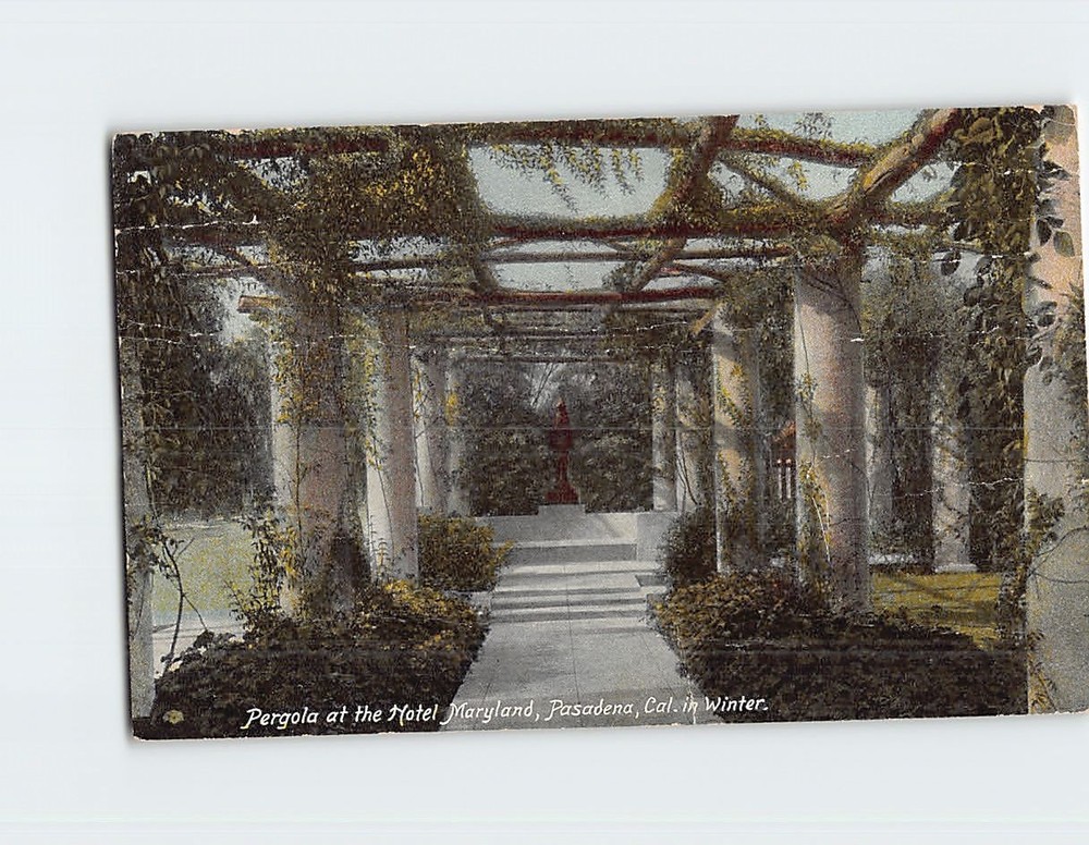 Postcard Pergola at the Hotel Maryland in Winter Pasadena California USA
