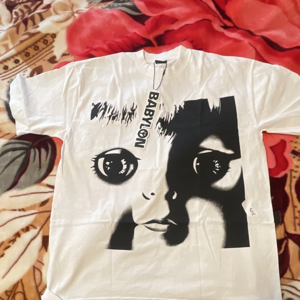 BABYLON Graphic Logo White Men's Crew Neck Short Sleeve T-Shirt Size L