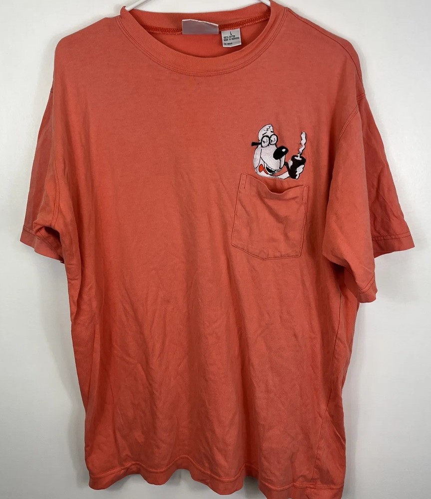 Vintage Mr Peabody And Sherman Animated Tv Show Pink Tshirt Size Lrg Universal