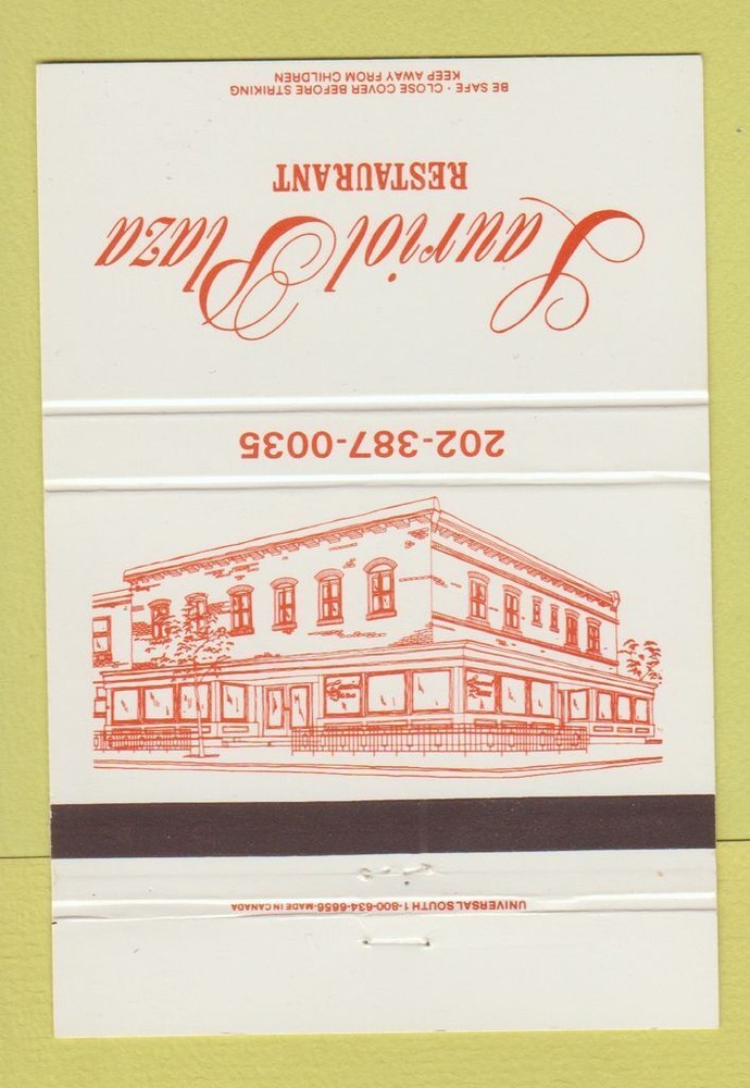 Matchbook Cover - Lauriol Plaza Restaurant Washington DC 40 Strike