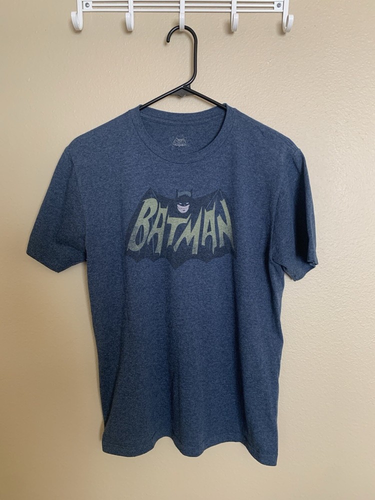 Men Batman Navy Blue Shirt Cotton Medium. Used Good Condition.