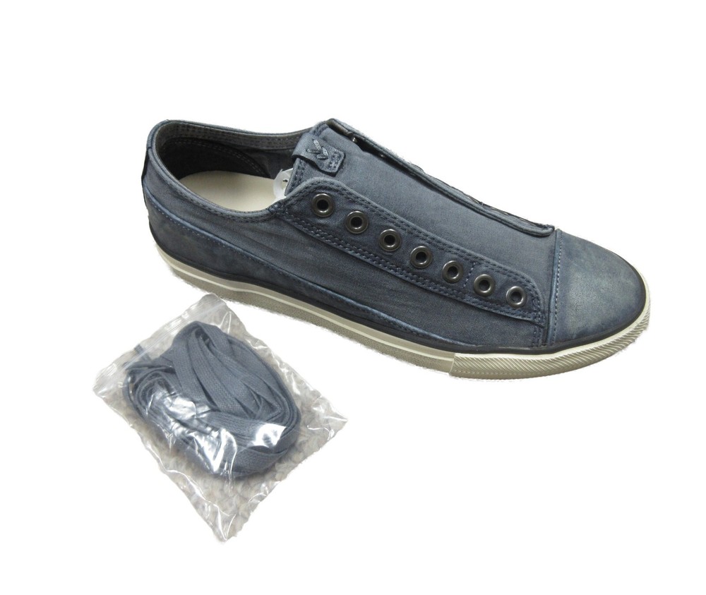 Bootleg by John Varvatos Men's Navy Classic Laceless Low Top Sneaker