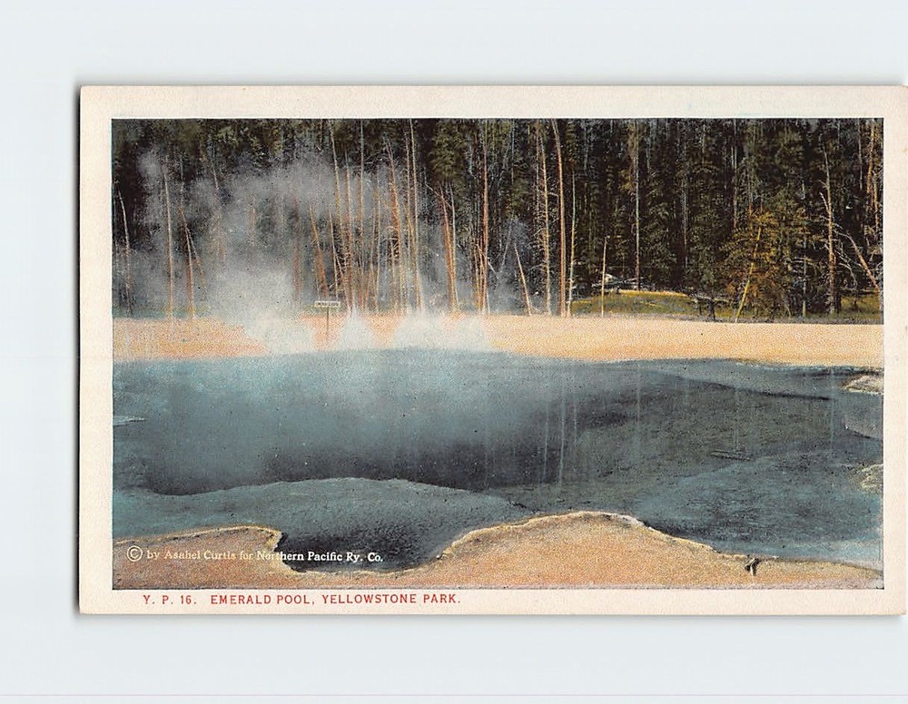 Postcard Emerald Pool Yellowstone Park Wyoming USA