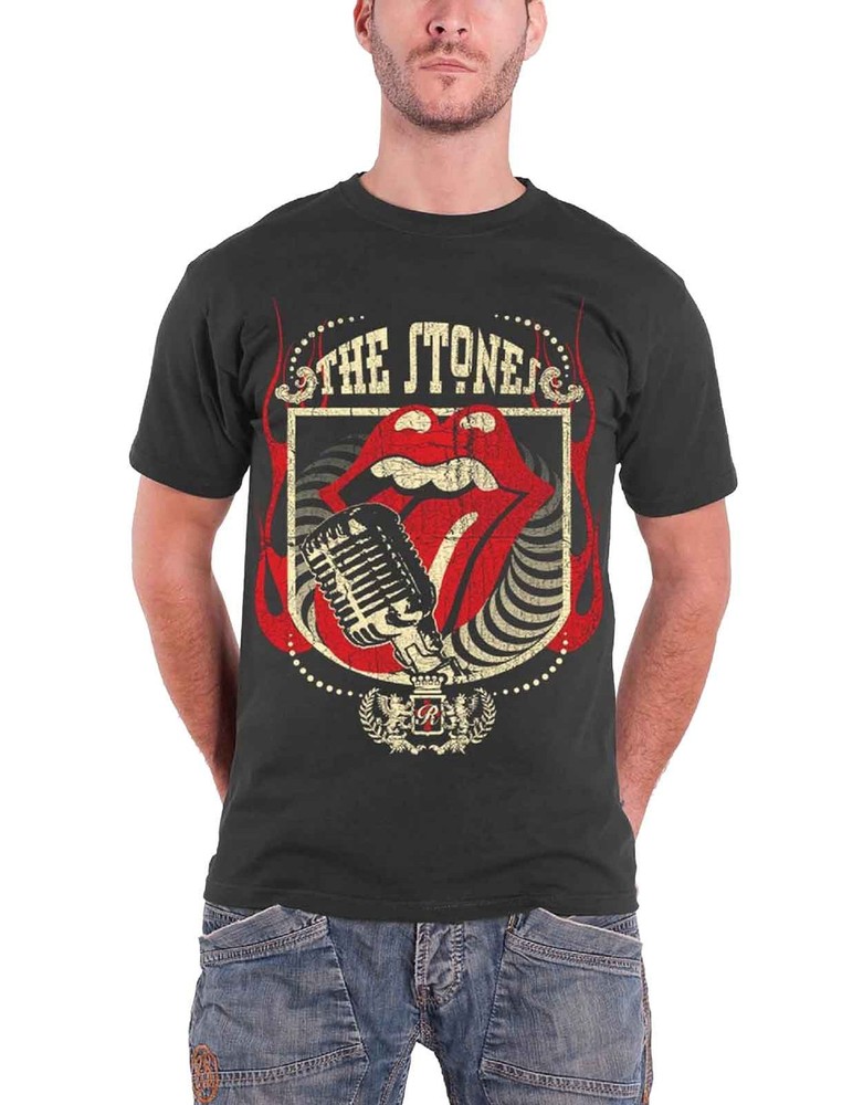 The Rolling Stones T Shirt Vintage Distressed Forty 40 Licks Official Mens Grey